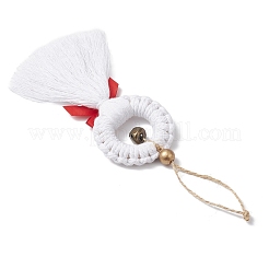 Braided Cotton Threads Tassel Pendants Decorations&nbsp;HJEW-JM03789-03