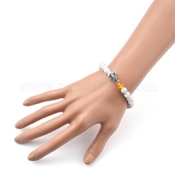 Men's Natural Howlite & Lava Rock Stretch Beaded Bracelets Sets&nbsp;BJEW-JB05429