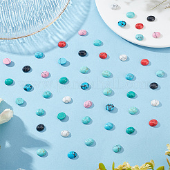 48pcs 8 colors Dyed Synthetic Turquoise Cabochons&nbsp;G-PH0036-03