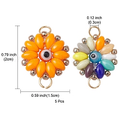 Glass & Lampwork Connector Charms&nbsp;PALLOY-YW0001-49
