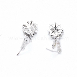 Anti-Tarnish Rhodium Plated 925 Sterling Silver Pendant Ice Pick Pinch Bails&nbsp;STER-I017-054P