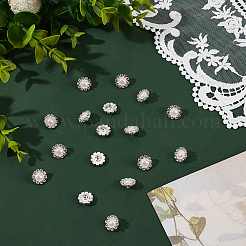 30Pcs 1-Hole Alloy Rhinestone Shank Buttons&nbsp;BUTT-MA0001-08B