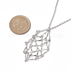 Non-Tarnish 3Pcs 3 Styles 304 Stainless Steel Cable Chain Macrame Pouch Empty Stone Holder Necklace Making&nbsp;NJEW-JN04971
