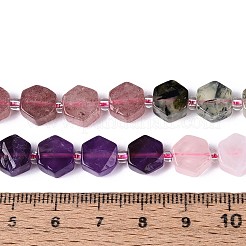 Natural Lapis Lazuli & Amethyst & Rose Quartz & Amazonite & Prehnite & Strawberry Quartz & Sunstone 7 Chakra Beads Strands&nbsp;G-P534-A27-01