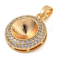 Brass Micro Pave Clear Cubic Zirconia Pendants&nbsp;KK-N254-118G-01