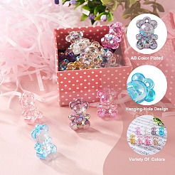 80Pcs 8 Colors Transparent Acrylic Pendants&nbsp;MACR-PJ0001-07