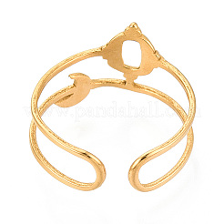 Moon 304 Stainless Steel Cuff Ring Components&nbsp;STAS-T066-42G