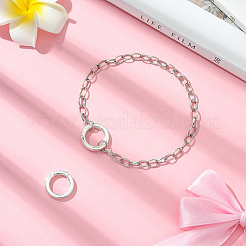 2Pcs 925 Sterling Silver Spring Gate Rings&nbsp;STER-SC0001-53