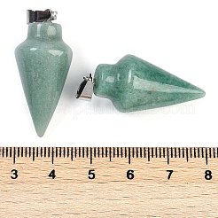 Natural Green Aventurine Gemstone Pointed Pendants&nbsp;G-K384-01P-01