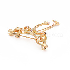 Brass Micro Pave Clear Cubic Zirconia Brooch Findings&nbsp;KK-S356-612-NF