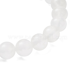 Natural Selenite Round Beads Stretch Bracelets for Men Women&nbsp;BJEW-JB12236