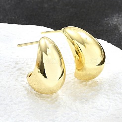 Brass Half Hoop Earrings&nbsp;LS-EJEW-H104-18G