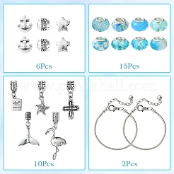 DIY Ocean Theme Alloy & Brass European Style Bracelet Making Kits&nbsp;DIY-FS0007-24