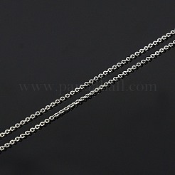 Anti-Tarnish Trendy Unisex Rhodium Plated 925 Sterling Silver Cable Chains Necklaces&nbsp;STER-M034-A-07