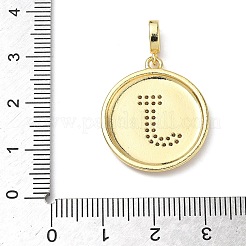 Brass Micro Pave Clear Cubic Zirconia Pendants&nbsp;KK-L253-17G-J