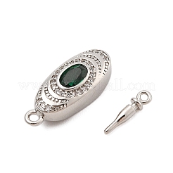Brass Micro Pave Clear Cubic Zirconia Box Clasps&nbsp;LS-KK-C075-20P