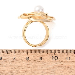 304 Stainless Steel Shell Beads Cuff Open Rings for Women&nbsp;LS-RJEW-E301-01F