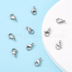 Tarnish Resistant Polished 316 Surgical Stainless Steel Lobster Claw Clasps&nbsp;STAS-R072-12A
