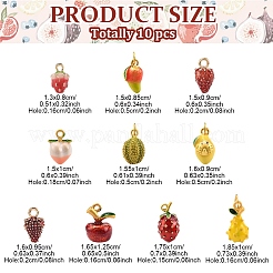 10Pcs 10 Styles Alloy Enamel Pendants&nbsp;FIND-YW0006-84