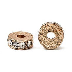 Rack Plating Flat Round Alloy Rhinestone Beads&nbsp;LS-RB-D293-02LG