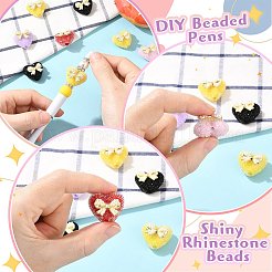 5Pcs Resin and Alloy Heart Beads&nbsp;RESI-SZ0002-17F