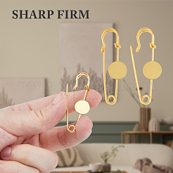 20Pcs 2 Colors Brass Safety Pins Brooch Findings&nbsp;KK-FH0007-85A