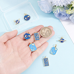 8Pcs 4 Styles Brass Micro Pave Cubic Zirconia Pendants&nbsp;KK-BBC0028-82