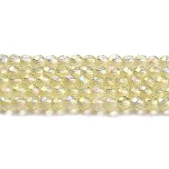Electroplate Transparent Glass Beads Strands&nbsp;GLAA-H021-01A-FR04