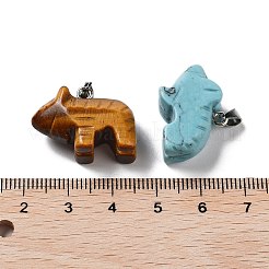 Natural & Synthetic Mixed Gemstone Pendants&nbsp;G-B068-10P