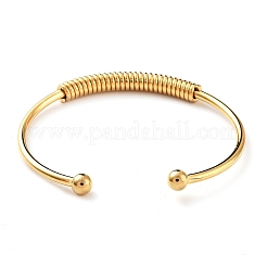 Ion Plating(IP) 304 Stainless Steel Cuff Bangles for Women&nbsp;BJEW-M310-02G