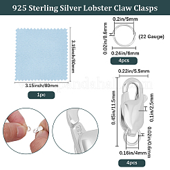 4Pcs 925 Sterling Silver Lobster Claw Clasps&nbsp;STER-BBC0009-40A