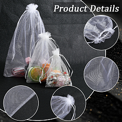 100Pcs 3 Styles Large Organza Pouches Portable Shoes Bag Travel Storage Drawstring Bags&nbsp;OP-SP0001-05