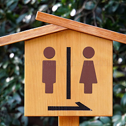 2Sets Poplar Wood Bathroom Door Public Signs&nbsp;AJEW-FH0007-09
