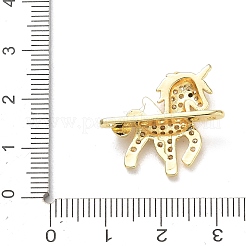 Brass Micro Pave Clear Cubic Zirconia Unicorn Spacer Bars&nbsp;KK-K428-10G