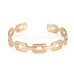 Long-Lasting Plated Brass Cuff Bangles&nbsp;BJEW-E370-08G