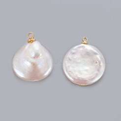 Natural Cultured Freshwater Pearl Pendants&nbsp;PEAR-J004-15G