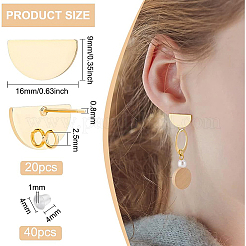 20Pcs Brass Stud Earring Findings&nbsp;KK-BC0008-45