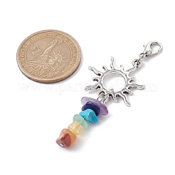 3Pcs 3 Styles Chakra Jewelry Natural & Synthetic Gemstone Pendant Decorations&nbsp;HJEW-JM01687