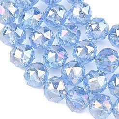 Electroplate Transparent Glass Beads Strands&nbsp;GLAA-H040-01C