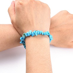Howlite Chips Stretch Bracelets&nbsp;BJEW-JB01308-06