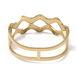 304 Stainless Steel Hollow Wavy Hinged Bangles for Women&nbsp;BJEW-U002-14G