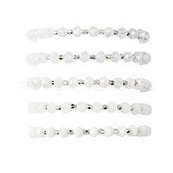 5Pcs Round Glass & CCB Beads Stretch Bracelets for Women&nbsp;BJEW-JB12675