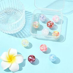 10Pcs 10 Colors Transparent Resin with Paillette Beads&nbsp;RESI-FS0002-25