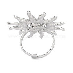 Non-Tarnish Textured Sun 304 Stainless Steel Adjustable Rings for Women&nbsp;RJEW-H231-01P