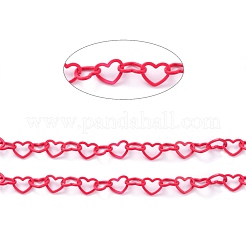 Spray Painted Brass Heart Link Chains&nbsp;CHC-I038-25B