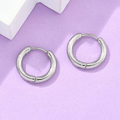 Tarnish Resistant 304 Stainless Steel Huggie Hoop Earrings&nbsp;EJEW-F111B-16mm-P