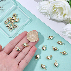 20Pcs Rack Plating Brass Heart Charms&nbsp;KK-BBC0024-87B