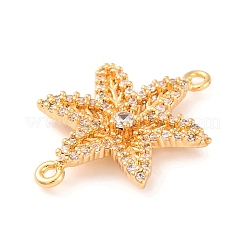 Brass Pave Clear Cubic Zirconia Connector Charms&nbsp;KK-S389-35G