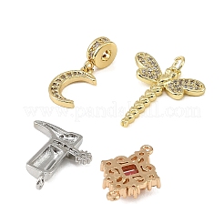Brass Micro Pave Cubic Zirconia Pendants & Connector Finding Kits&nbsp;KK-XCP0002-20