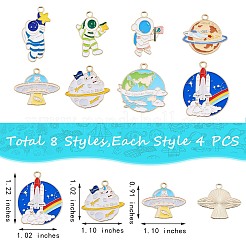 32Pcs 8 Style Alloy Enamel Pendants&nbsp;ENAM-SZ0002-96